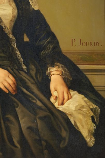 Paul JOURDY (1805-1856) 
Portrait d'Amélie DUCROQ Portrait de Jean Honoré DALENCOURT
Huiles...