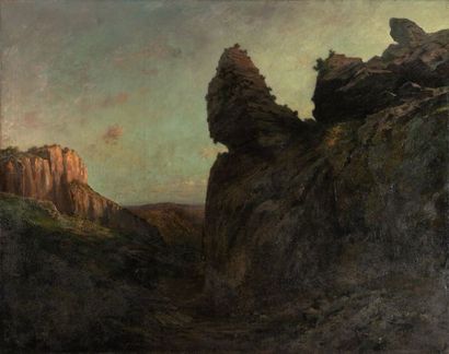 Edouard RIOU (1833-1900) 
Paysage de montagne
Huile sur toile signée en bas à droite
201...
