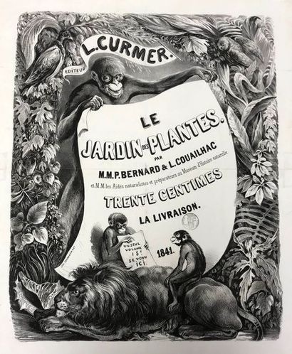 (SCIENCES). Affiche 
Le Jardin des plantes par MM Bernard et Couailhac...Trente centimes...
