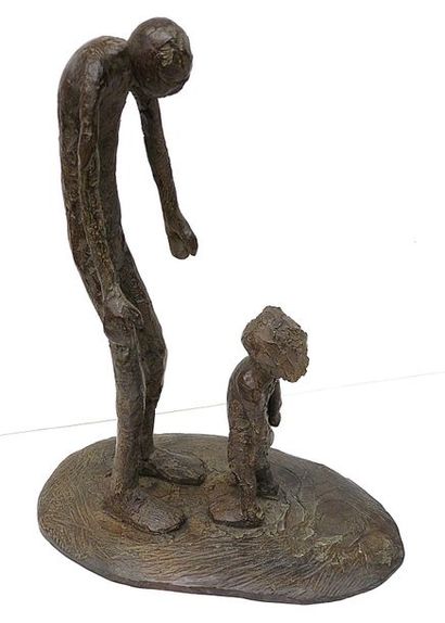 PHILIP Jean L'homme et l'enfant / Bronze à patine brune / Numéroté 3 sur 8 / Signé...