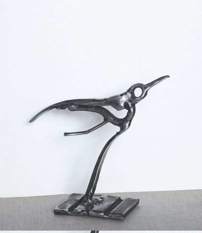 LACROIX Jean-Luc Volare / Sculpture en acier soudé / Monogrammé sur le socle / 17,5...