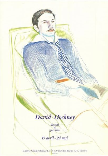 DAVID HOCKNEY - 1975 Galerie Claude Bernard - Affiche originale française en Offset...