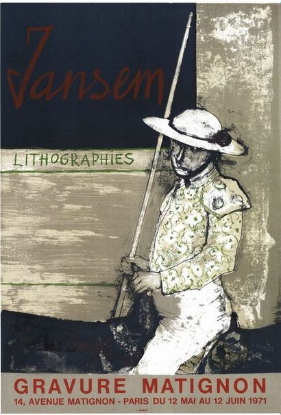 JANSEN - 1971 Galerie Gravure Matignon - Affiche originale française en lithographie...