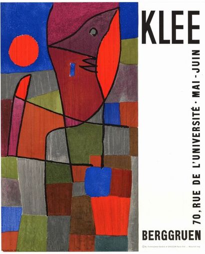 PAUL KLEE - 1961 Galerie Berggruen - Affiche originale française en lithographie...