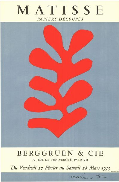 HENRI MATTISSE - 1953 Galerie Berggruen et Cie - Affiche originale française en lithographie...