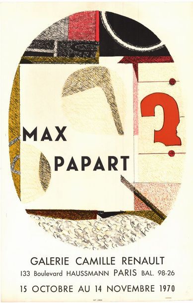 MAX PAPART - 1970 Galerie Camille Renault - Affiche originale française en lithographie...