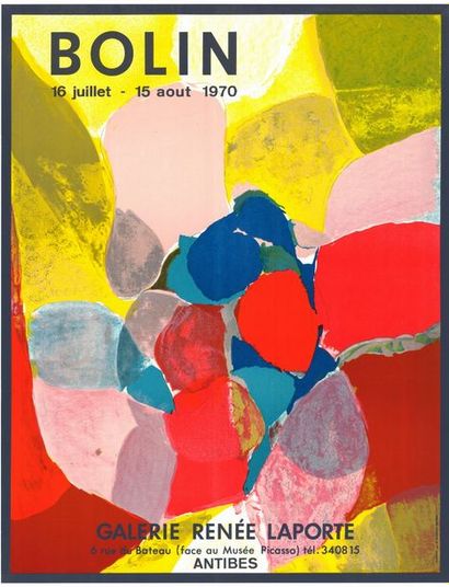 BOLIN - 1970 Galerie Renée Laporte - Affiche originale française en lithographie...