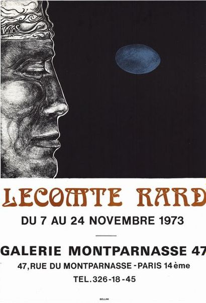 LECOMTE RARD - 1973 2 exemplaires - Galerie Montparnasse 47 - Affiche originale française...