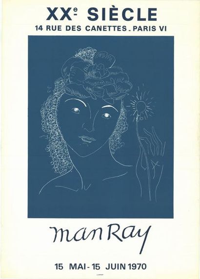 MAN RAY - 1970 Affiche originale française– Imprimerie Mourlot - 76x54cm, très bon...