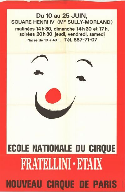 2 ex. - ECOLE DU CIRQUE par Pierre ETAIX 2 affiches originales pliées en très bon...