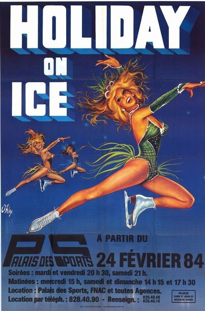 3 ex. - HOLIDAY ON ICE par O'KLEY 1984, Palais des sports - 3 affiches originales...