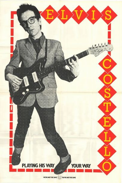 ELVIS COSTELLO - 1978 Affiche originale pliée en très bon état - 100x150cm