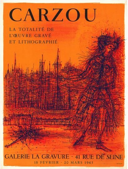 CARZOU - 1965 Galerie La Gravure - Affiche originale française en lithographie -...