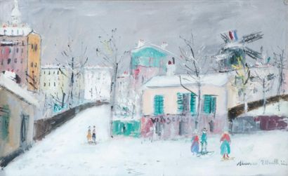 Maurice UTRILLO (1883-1955) « L'ancien maquis de Montmartre sous la neige, circa...