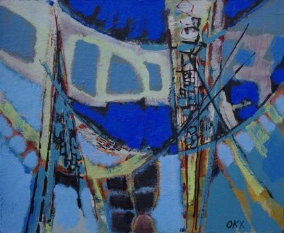 OKX Kees L'ombre bleue / Huile sur toile / SBD / 60 x 73 cm