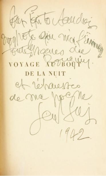 null VOYAGE AU BOUT DE LA NUIT. Edition de 1942. Denoël Paris. Exemplaire de l'artiste...