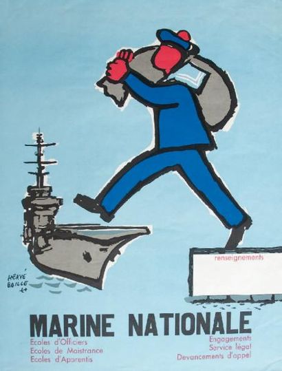 Hervé BAILLE (1896-1974) Affiche du Musée de la Marine « Salon de la Marine » 80...