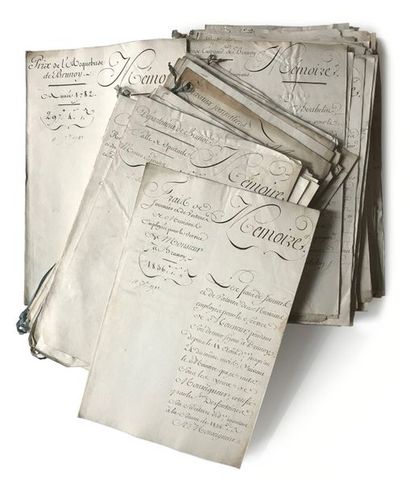 CHÂTEAU DE BRUNOY. 77 mémoires manuscrits,...