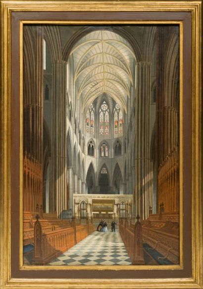 Heinrich SCHAPER, actif au XIXème siècle Intérieur d'église, 1867
Huile sur toile...