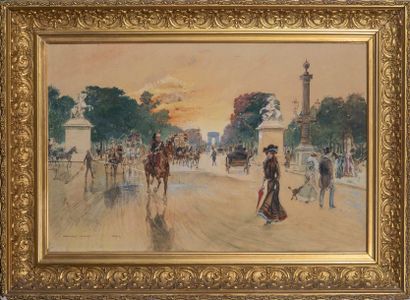 Georges STEIN (1870-1955) Tuileries animées
Aquarelle, signée en bas à gauche et...