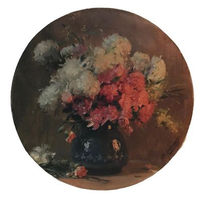 Denis ETCHEVERRY (1867-1950) Fleurs de printemps, circa 1920
Huile sur toile en tondo
Signée...