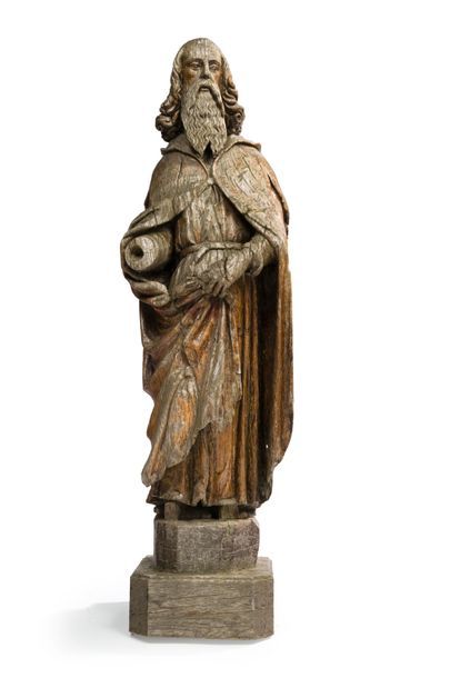 null Saint personnage
Sculpture en bois anciennement polychrome
XVIIème siècle.
Sur...