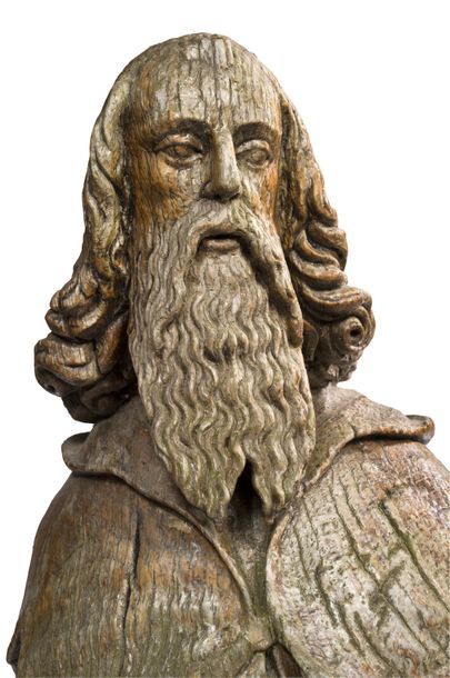 null Saint personnage
Sculpture en bois anciennement polychrome
XVIIème siècle.
Sur...