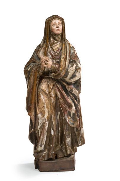 null Sainte femme
Sculpture en bois polychrome et or.
Espagne ou Sud de la France,...