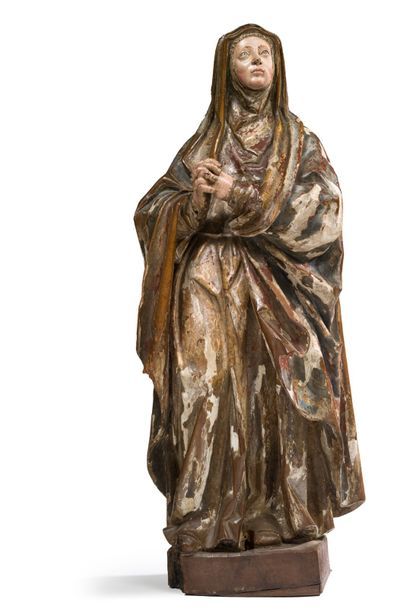 null Sainte femme
Sculpture en bois polychrome et or.
Espagne ou Sud de la France,...