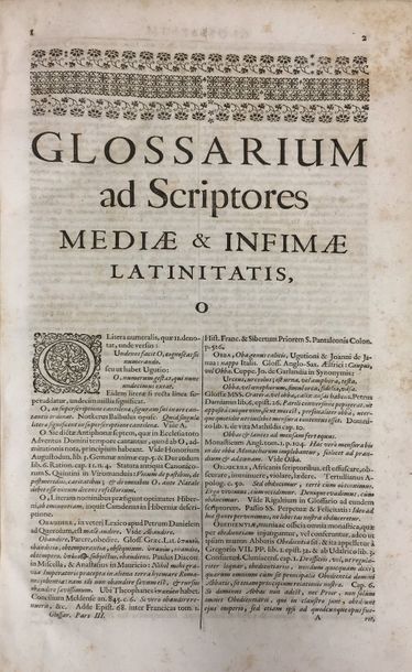 Du CANGE (Charles du Fresne, sieur). Glossarium ad scriptores mediae et infimae latinitatis...