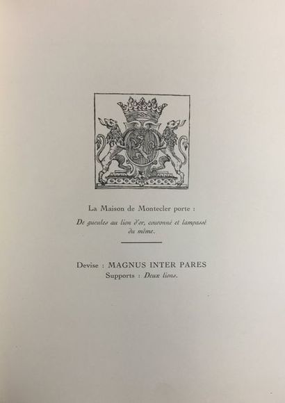 null [MAINE/MONTÉCLER]. MONTÉCLER (Marquis de).
Histoire généalogique de la maison...