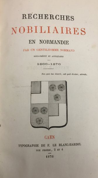 null [NORMANDIE - Du BUISSON de COURSON (Amédée)].
Recherches nobiliaires en Normandie...
