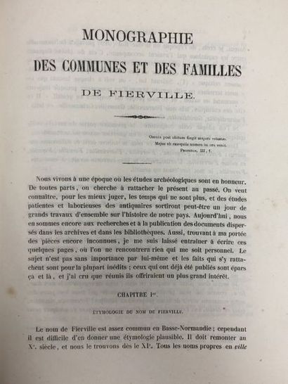 null [NORMANDIE/FIERVILLE]. FIERVILLE (Charles).
Monographie des communes et des...