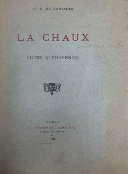 null [NORMANDIE/La CHAUX]. CONTADES (Gérard de).
La Chaux. Notes et souvenirs. Paris,...