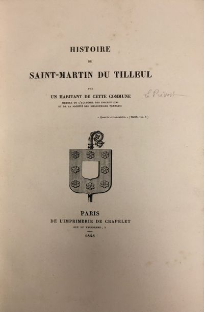 null [NORMANDIE - Saint-Martin du Tilleul/Le PRÉVOST (Auguste)].
Histoire de Saint-Martin...