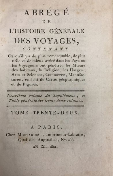 null [VOYAGES]. La HARPE (Jean François de).
Abrégé de l'Histoire générale des voyages...
