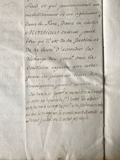 null CULTURE DE LA RHUBARBE. Manuscrit de 18 pp. in-folio, broché par rubans de soie,...