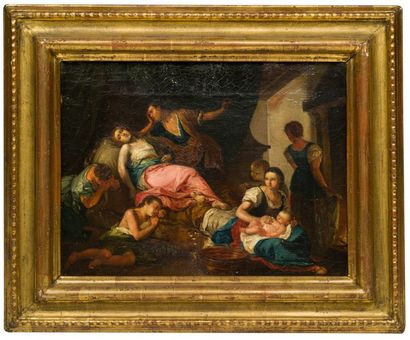 Ecole ROMAINE, du XVIIIème siècle La mort de Didon
Sur sa toile d'origine 29,5 x...