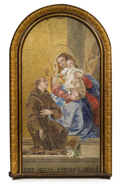 Pietro MONACO (1707-1772) Saint Antoine agenouillé auprès de la Vierge à l'Enfant
Rare...