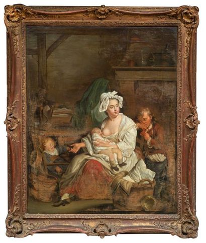 Ecole FRANCAISE, fin du XVIIIème siècle, suiveur de Jean-Baptiste GREUZE Silence...