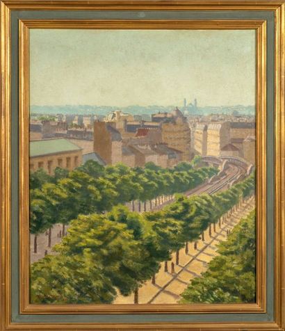 Charles LACOSTE (1870-1959) Le Métro aérien de Paris et l'ancien Trocadéro
Huile...