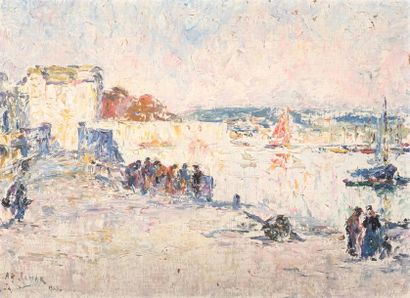 Armand JAMAR (1870-1946) Port de Concarneau, 1923
Huile sur toile contrecollée sur...