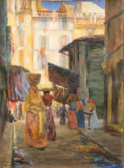 René PIROLA (1879-1912) Marseille, circa 1900
Huile sur toile
Signée en bas à droite...