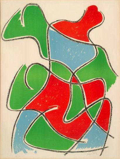 MAN RAY (1890-1976) Trois figures, 1968
Lithographie couleurs, signée en bas à droite...