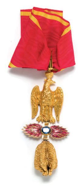 France Ordre impérial des trois toisons d'or. Insigne de commandeur en bronze doré....