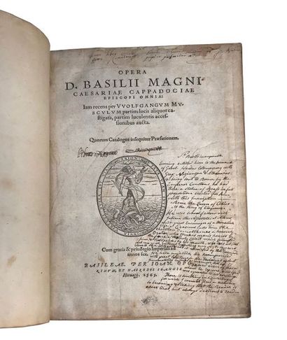 null [BASILE le GRAND].
Opera D. Basilii Magni [...]. Basileae, Per Ioan. Oporinum,...