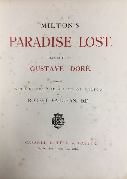 (DORE Gustave) MILTON John Paradise lost. Cassell, Petter et Galpin éditeurs Londres...