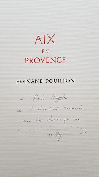 POUILLON Fernand Aix-en-Provence. Inventaire et monographie suivis des relevés de...