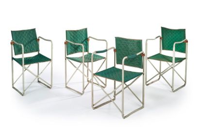 JACQUES HITIER (1917-1999) pour TUBAUTO EDITEUR Suite de quatre fauteuils de jardin...