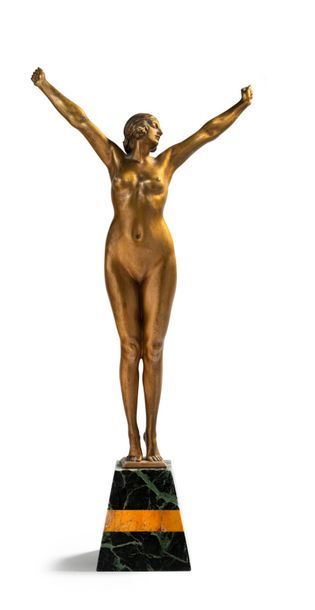Demeter CHIPARUS (1886-1947) «L'Eveil»
Sculpture en bronze à patine dorée
Signée...